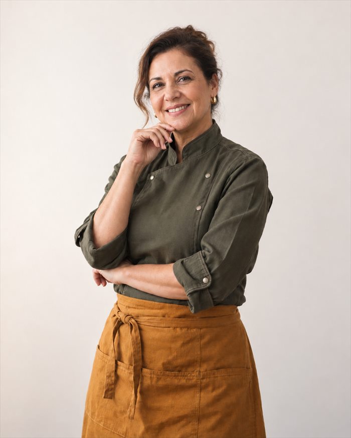 Chef de cozinha do Janta Prática em sua cozinha